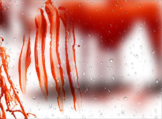 دانلود عکس با کیفیت از اثر خون روی شیشه و قطرات آب