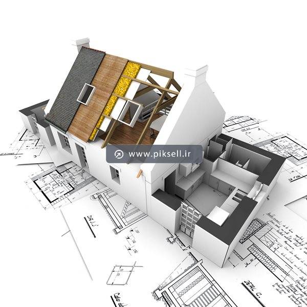 عکس با کیفیت از ماکت سه بعدی خانه و نقشه کشی