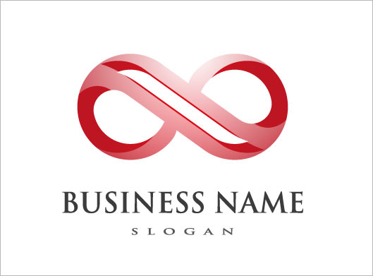 طرح لایه باز لوگو با نماد بی نهایت (unlimited logo)