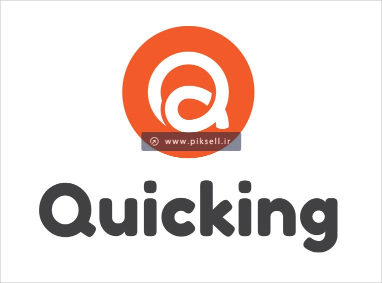 طرح لوگو با حرف Q انگلیسی به مفهوم سرعت (Quickly)