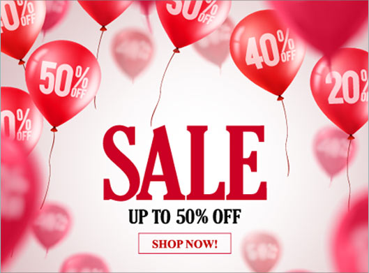 طرح لایه باز بنر قرمز با موضوع فروش و sale با تخفیف