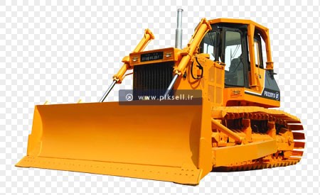 فایل png بولدوزر نارنجی بصورت دوربری شده و ترانسپرنت