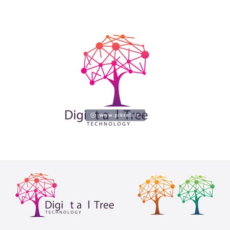 وکتور لایه باز با طرح درخت دیجیتال و شبکه ای با پسوندهای eps و ai