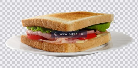 فایل دوربری شده png و بدون زمینه ساندویچ کالباس با نان تست
