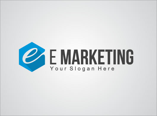 وکتور لوگو با طرح e-marketing بصورت لایه باز