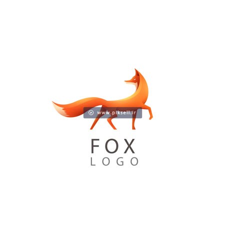 وکتور لایه باز لوگوی fox یا روباه به رنگ نارنجی با دو پسوند eps و ai