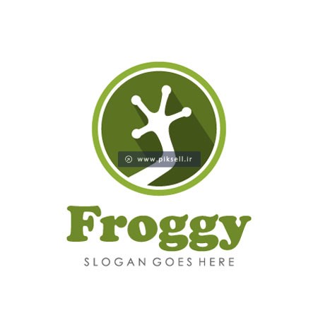 وکتور لوگوی لایه باز با طرح اثر دست قورباغه یا froggy