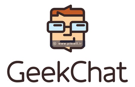 وکتور لوگو با طرح geekchat و تصویر پسرک با عینک
