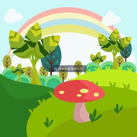 وکتور پس زمینه طبیعت بصورت گرافیکی و کارتونی لایه باز