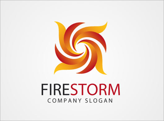 وکتور لوگو با طرح طوفان آتش یا Fire Storm بصورت لایه باز