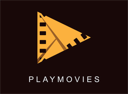 وکتور لوگو با طرح Play و رول فیلم با مفهوم سینما و فیلم