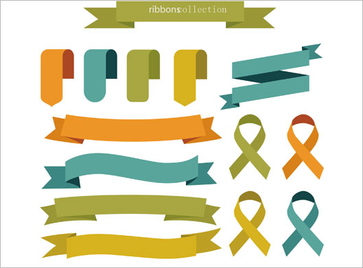 مجموعه روبان های فلت بصورت لایه باز وکتوری
