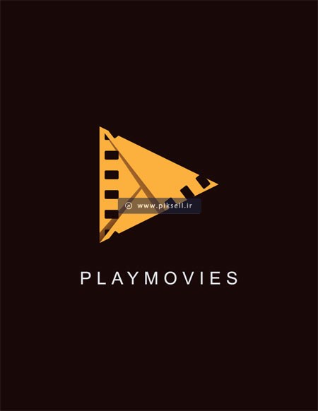 وکتور لوگو با طرح Play و رول فیلم با مفهوم سینما و فیلم
