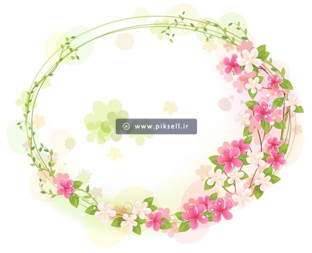 وکتور لایه باز فریم و قاب بیضی با گل های زیبا ، ارائه شده با پسوندهای eps و ai