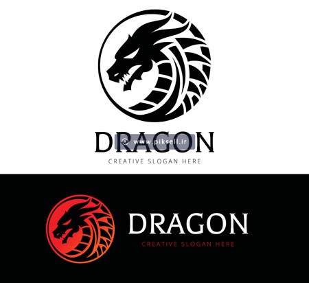 وکتور لایه باز لوگو با طرح اژدها و دراگون (Dragon)