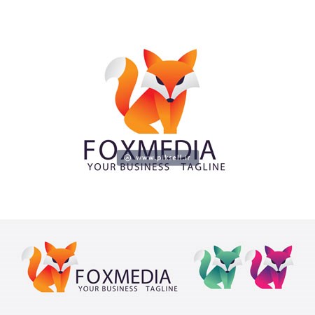 وکتور لوگوی لایه باز با طرح روباه نارنجی یا foxmedia