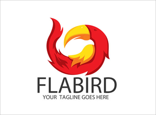 وکتور لوگو با طرح طوطی آتشین یا flabird بصورت لایه باز