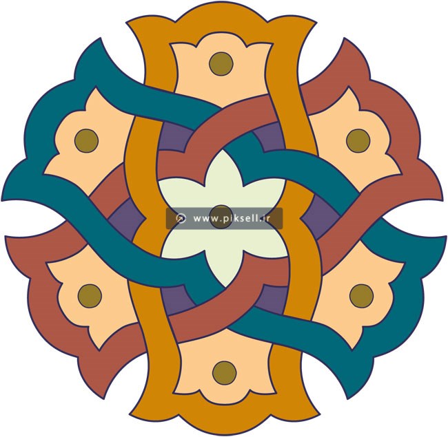 فایل وکتور لایه باز المان تذهیبی گل
