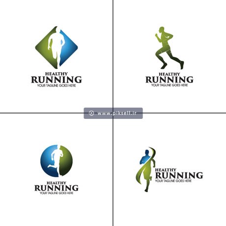دانلود وکتور مجموعه لوگو با مفهوم running و دویدن