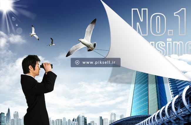 طرح psd لایه باز باطرح نمای شهری ، تماشا با دوربین