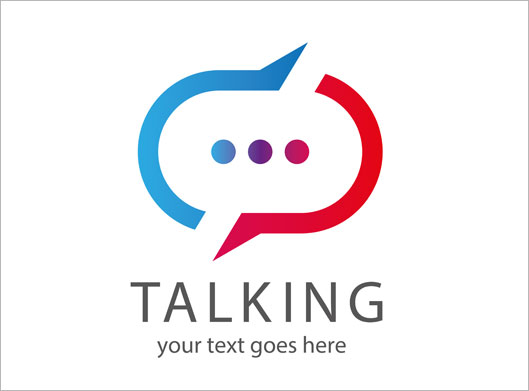 وکتور لوگو با طرح و مفهوم چت و گفتگو یا talking