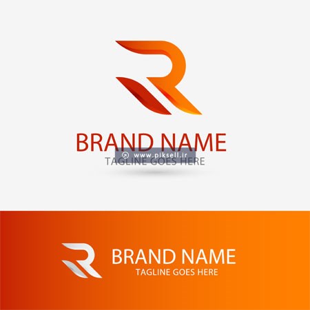 فایل وکتور لوگو با طرح r انگلیسی با رنگ نارنجی