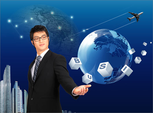 دانلود فایل psd با المان های مرد ، کره زمین و تجارت