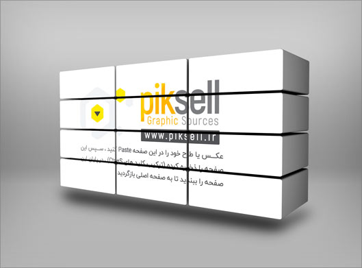 طرح موکاپ پازل بلوکی سه بعدی با فرمت PSD