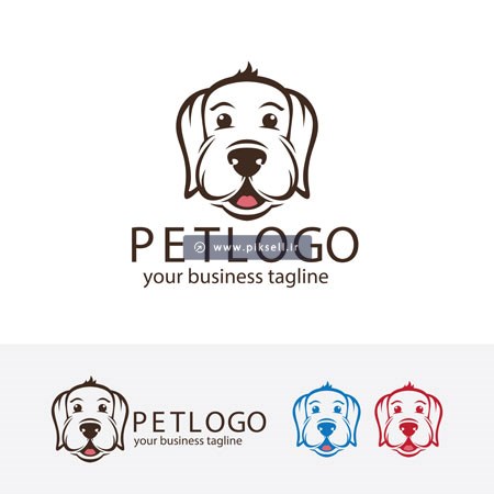 وکتور لایه باز لوگو با طرح سگ گوش دراز (pet logo)