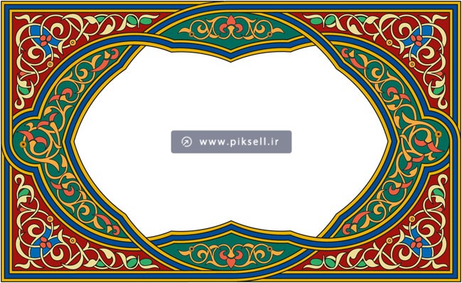 وکتور زیبای کادر تذهیبی مناسب برای طراحی های مذهبی