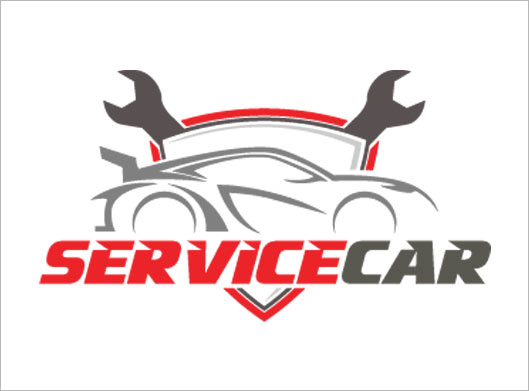 وکتور لوگو با طرح آچار و ماشین و مفهوم service car