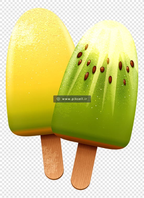 فایل دوربری شده بستنی چوبی با طعم کیوی