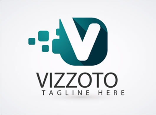 وکتور لوگو با طرح حرف v انگلیسی یا vizzito