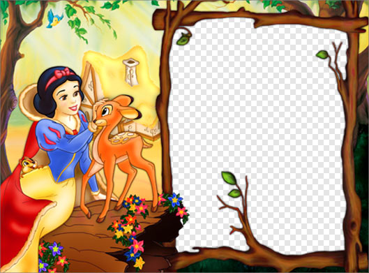 فایل png فریم و قاب با طرح سیندرلا مناسب برای قاب کودک