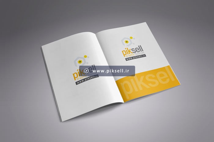فایل psd موکاپ (Mockup) نمایش صفحات یک مجله باز شده