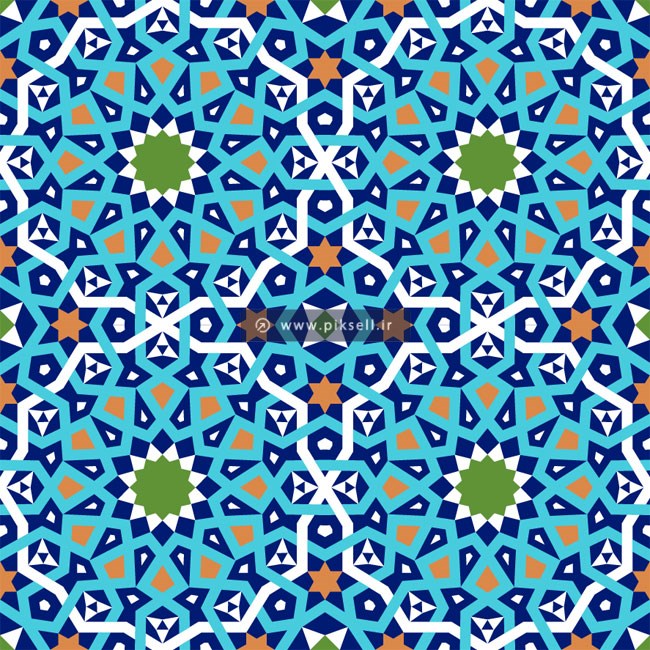 فایل وکتور لایه باز طرح پس زمینه کاشیکاری تذهیب