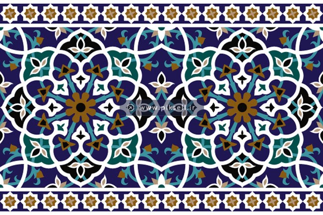 طرح لایه باز کاشیکاری حاشیه و کادر بصورت تذهیب