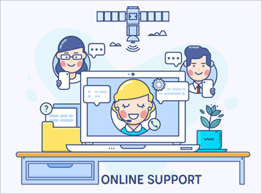 وکتور پس زمینه با طرح و مفهوم پشتیبانی آنلاین