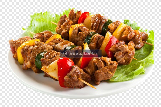 دانلود فایل png ترانسپرنت سیخ های کباب و جوجه در بشقاب