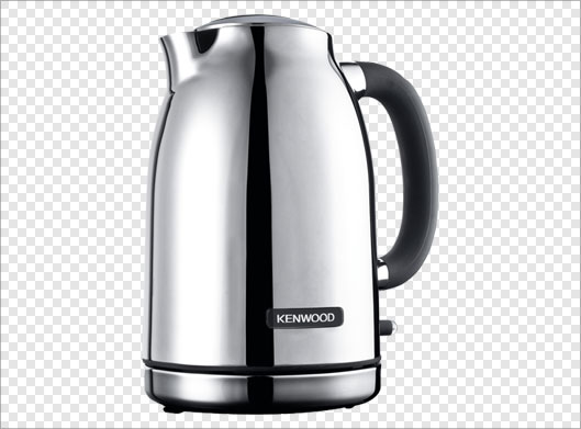 تصویر دوربری شده فلاسک نقره ای چای یا آب