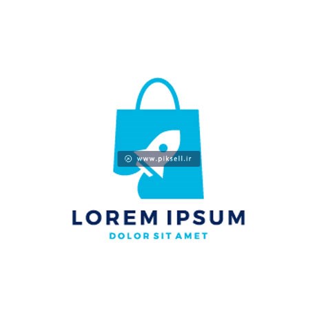 فایل وکتور لوگو با طرح ترکیبی سبد خرید و موشک