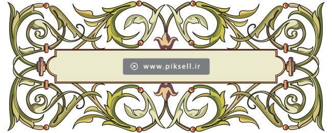 وکتور تایتل و کادر عنوان بصورت تذهیب لایه باز
