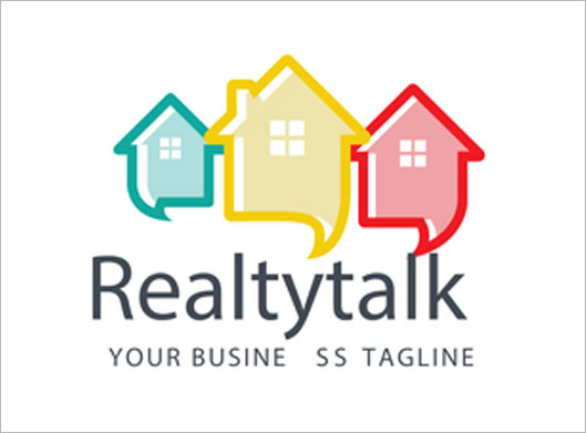 دانلود وکتور لوگوی لایه باز با طرح خانه و چت یا realtytalk