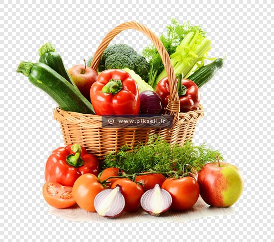 دانلود فایل ترانسپرنت دوربری شده سبد سبزیجات و صیفیجات