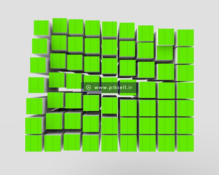 دانلود موکاپ طرح بلوکی پازلی سه بعدی