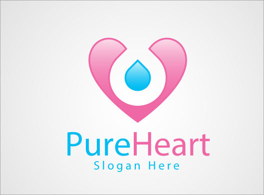 وکتور لایه باز با طرح قلب و قطره و مفهوم قلب خالص (pureheart)