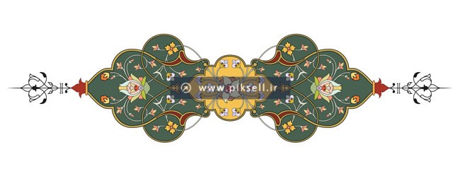 طرح لایه باز وکتوری المان تذهیبی با دو پسوند eps و ai