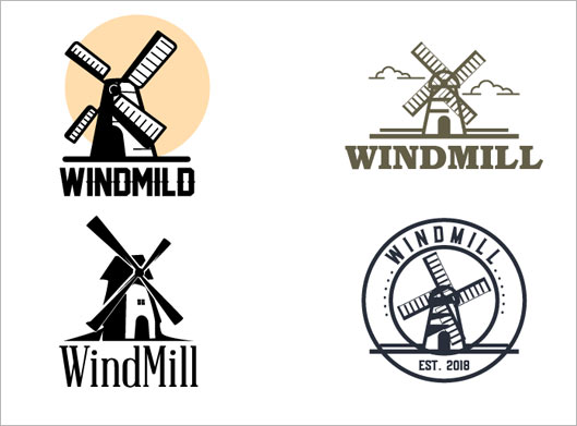 دانلود مجموعه لوگو با طرح آسیاب بادی (Wind Mill Logo)