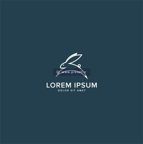 وکتور لوگوی خطی با طرح خرگوش در حال پرش