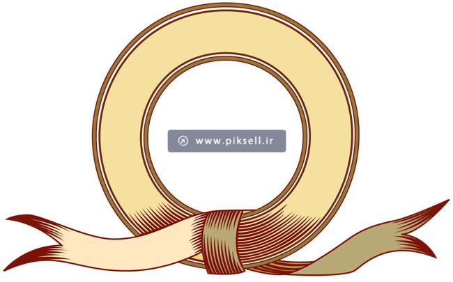 وکتور لایه باز با طرح روبان و حلقه دایره ای